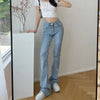 Autumn Sexy Flared Jeans Women Long Trousers Elastic Lift Hip Boot Cut Mom Clothes Vintage Streetwear Full Length Denim Pants