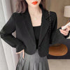 Autumn Sheer Loose Cropped Navel Blazers Women All-match Street Wear Korean Style College Sweet Soft Office Lady Notched Chic