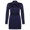 Autumn Shirt Dress Women Sexy V Neck Mini Dress Office Lady Long Sleeve Short Dress Elegant Button Up Dresses Vestidos