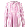 Autumn Shirt Elegant Women Stripes Blouse V-Neck Turn Down Collar Shirt Long Sleeve Sexy Office Ladies Tops And Blouses WS9171P