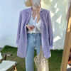 Autumn Single Breasted Suit Jacket Korean Version Pure Color Loose Office Suit Jacket Simple Office Casual Blazer Women