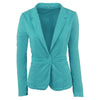 Autumn Single Button Women Formal Business Ladies Coat Thick Jackets Solid Color Short Slim Long-sleeve Women Suit Plus Size