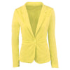 Autumn Single Button Women Formal Business Ladies Coat Thick Jackets Solid Color Short Slim Long-sleeve Women Suit Plus Size