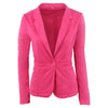 Autumn Single Button Women Formal Business Ladies Coat Thick Jackets Solid Color Short Slim Long-sleeve Women Suit Plus Size