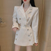 Autumn Small Fragrance Two Piece Set Women Crop Top Short Blazer Coat + High Waist Shorts Sets High Street 2 Piece Pant Suits