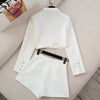 Autumn Small Fragrance Two Piece Set Women Crop Top Short Blazer Coat + High Waist Shorts Sets High Street 2 Piece Pant Suits