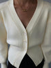 Autumn Solid Cardigans For Women Single-Breasted Knitted Sweater Casual Elegant V-Neck Knitwear Vintage Lantern sleeve Cardigan