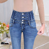Autumn Spring Jeans Womens High Waist Elastic Skinny Denim Long Pencil Pants Back Cross Woman Jeans Camisa Feminina Trousers