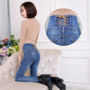 Autumn Spring Jeans Womens High Waist Elastic Skinny Denim Long Pencil Pants Back Cross Woman Jeans Camisa Feminina Trousers