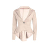 Autumn Spring Women Blazer Coat Casual Slim Fit Work Wear One Button Ruffle Back Suit Tops Women  Clothing H9