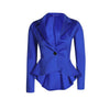 Autumn Spring Women Blazer Coat Casual Slim Fit Work Wear One Button Ruffle Back Suit Tops Women  Clothing H9