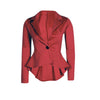 Autumn Spring Women Blazer Coat Casual Slim Fit Work Wear One Button Ruffle Back Suit Tops Women  Clothing H9