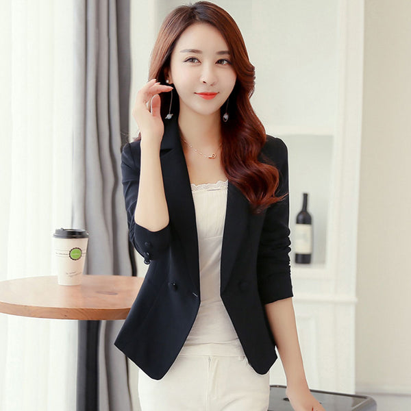 Autumn Spring Women Jacket Blazer Solid Fomal Womens Business Suit Red Blazer Work Wear Terninho Feminino Ladies Coats X60062