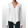 Autumn Stylish Women Chiffon Blouse Shirt V-Neck Long Sleeve Female Tops Casual Solid Color Woman Plus Size Clothing