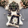 Autumn Suits, Ladies Shirts, Design Sense, Lace Stitching, Chiffon Tops, Printed Skirts, Fashionable Two-piece Suits