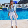 Autumn Summer Women Casual Hole Jeans High Waist Skinny Pant Pencil Jeans Slim Ripped Sexy Female Girls Trousers Jeans