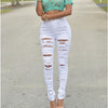 Autumn Summer Women Casual Hole Jeans High Waist Skinny Pant Pencil Jeans Slim Ripped Sexy Female Girls Trousers Jeans