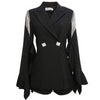Autumn Sweet Women BLAZER flare Sleeve diamond tassel Loose Female Ladies Office Coat Fringe Rhinestone Suits