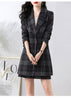 Autumn Thick Wool Plaid Matching Set Blazer And A-Line Mini Skirts Women Korean Long Blazer Office Lady Casual Two Piece Sets