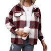 Autumn Thicken Jacket Women Plaid Coat Casual Single Breasted Jacket Loose Long Sleeved Outerwear Pockets Streetwear
