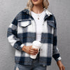 Autumn Thicken Jacket Women Plaid Coat Casual Single Breasted Jacket Loose Long Sleeved Outerwear Pockets Streetwear