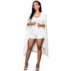 Autumn Thin Cloak Cape Blazer Women Coat Sexy Split Solid Long Casual Coats Tops Blazers Suits Office Jacket Feminino Pluse Size