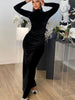 Autumn Velvet Maxi Dress Women Elegant Ruched Dress Sexy Long Sleeve Bodycon Dress Slim Solid Party Evening Long Dress