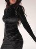 Autumn Velvet Maxi Dress Women Elegant Ruched Dress Sexy Long Sleeve Bodycon Dress Slim Solid Party Evening Long Dress