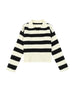 Autumn Vintage Knitted Stripe Pullover Sweater Women Lapel Collar Soft Warm Simple School Sweaters Female Casual Tops