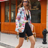 Autumn Vintage Newspaper Print Suit Women 2023 Casual Blazers Coat Spring Top Jacket Elegant Lady Stylish Streetwear