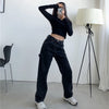 Autumn Vintage Women Jeans Streetwear High Waist Boyfriend Black Wide Leg Mom Woman Jeans Straight Denim Pants