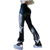Autumn Vintage Women's Pants Elegant Black Faux Leather High Waist Skinny Pants Ladies Casual Trousers Capris Streetwear