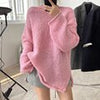 Autumn White Oversized Sweater Women Soft Korean Knitted Pullover Winter Casual Loose Long Knitwear Female Long Sleeve Jumper