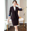 Autumn Wine Black Woman Suit Skirt Jacket Elegant Long Sleeve Slim Blazer Skirt 2 Pieces Work Office Skirt Suit Female Sets 4XL