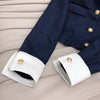 Autumn Winter 70% Wool Minimal Elegant Single Breasted Mini Skirt Suit