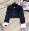 Autumn Winter 70% Wool Minimal Elegant Single Breasted Mini Skirt Suit
