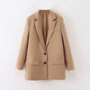 Autumn Winter Baggy Notched Collar Lady Coat Kurtki Damskie Women Casual Solid Blazers Single Breasted Jacket Outerwear
