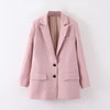 Autumn Winter Baggy Notched Collar Lady Coat Kurtki Damskie Women Casual Solid Blazers Single Breasted Jacket Outerwear