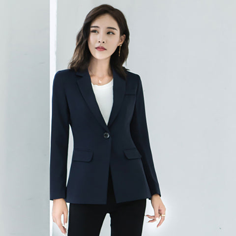 Autumn Winter Blazer Women Black Button Slim Fit Womens Blazers Long Sleeve Vogue Big Size Jackets Elegent Office Suits X60045