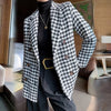 Autumn Winter Blazer Woolen Coat Women Waist Bag Houndstooth Woolen Coat Suit Thick Loose Elegant Double Breasted Ladies Jacket