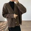 Autumn Winter Casual Cardigan Women Loose Knitted Sweater Vintage Elegant Long Sleeve Cardigan Tops Female Retro Solid Knitwear