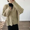 Autumn Winter Casual Cardigan Women Loose Knitted Sweater Vintage Elegant Long Sleeve Cardigan Tops Female Retro Solid Knitwear