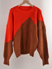 Autumn Winter Casual Pullover Women Loose Patchwork Knitted Sweaters Vintage Bat Sleeve Knitwear Female Elegant O Neck Jumpers