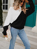 Autumn Winter Casual Pullover Women Loose Patchwork Knitted Sweaters Vintage Bat Sleeve Knitwear Female Elegant O Neck Jumpers