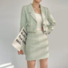 Autumn Winter Clothes 2023 Women Elegant Wool Jacket +mini Skirt Two Piece Set Korean Ladies Outfits