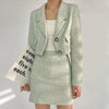 Autumn Winter Clothes 2023 Women Elegant Wool Jacket +mini Skirt Two Piece Set Korean Ladies Outfits