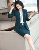 Autumn Winter Designer Office Ladies Women Long Sleeve Striped Suits Dress Blazer Skirts 2 Pieces Sets Plus Size S-4XL Clothes