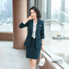 Autumn Winter Designer Office Ladies Women Long Sleeve Striped Suits Dress Blazer Skirts 2 Pieces Sets Plus Size S-4XL Clothes