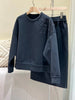 Autumn Winter Embellished O-neck  Cotton Spandex Tracksuit