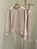 Autumn Winter Embellished O-neck  Cotton Spandex Tracksuit